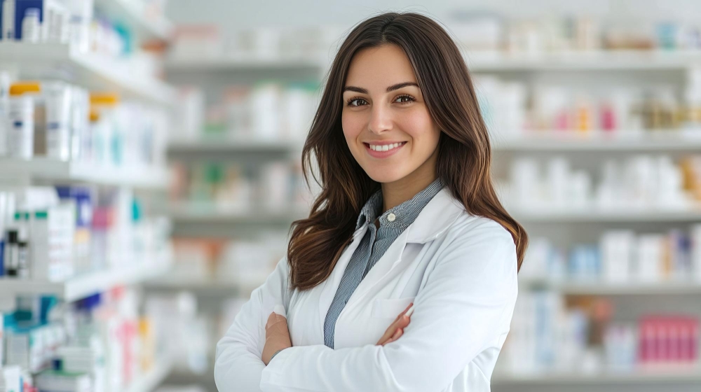 Pharmacist working in a community pharmacy in Limerick, Ireland