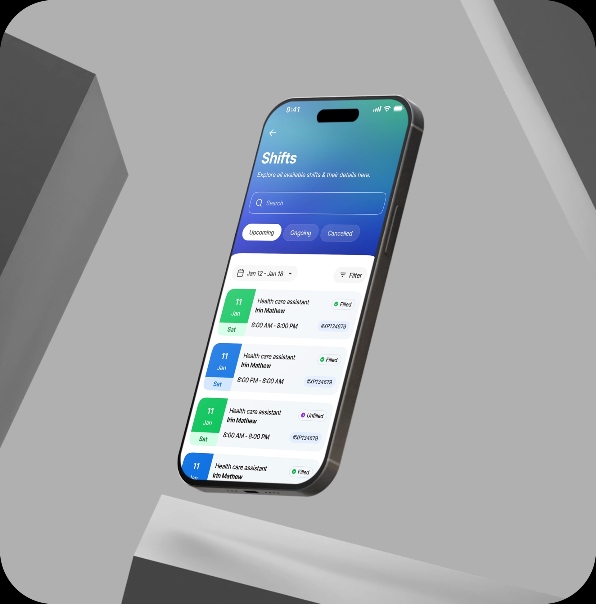 Complete visibility to track bookings, pending shifts, and cancellations in real-time.