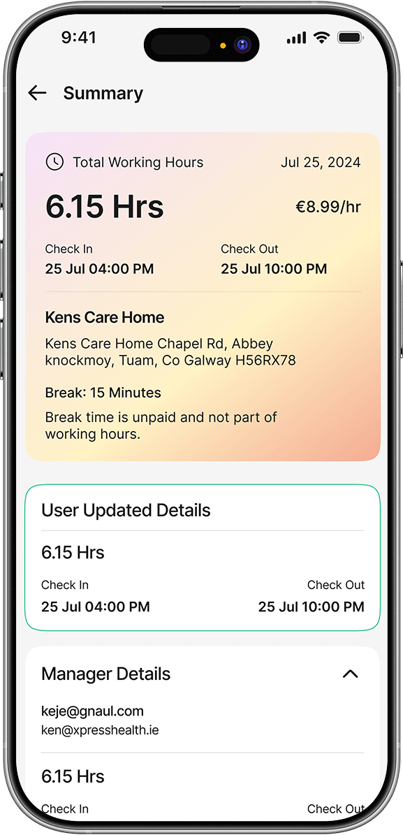 Time Sheet Feature