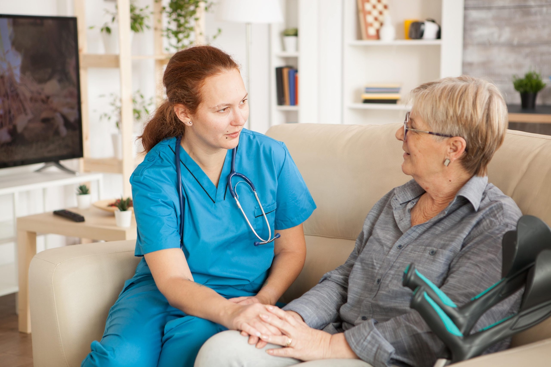 Nurse taking care of a patient in an Healthcare in Ireland